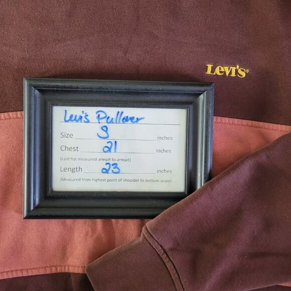 Levis Relaxed Fit Sweatshirt Pullover Crewneck Brown Mens Small Long Sleeve - Picture 5 of 10